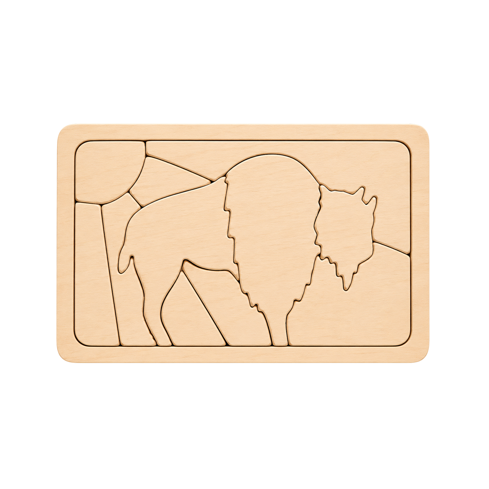 Puzzle, Buffalo (small) handcrafted wooden toy
