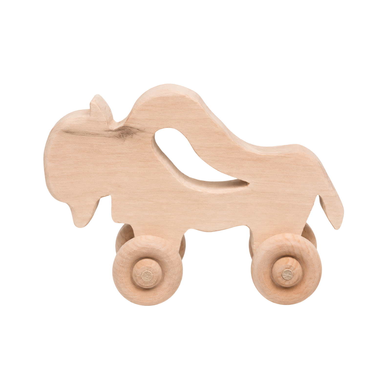 Buffalo Wheelie handcrafted wooden toy