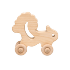 Lion Wheelie handcrafted wooden toy