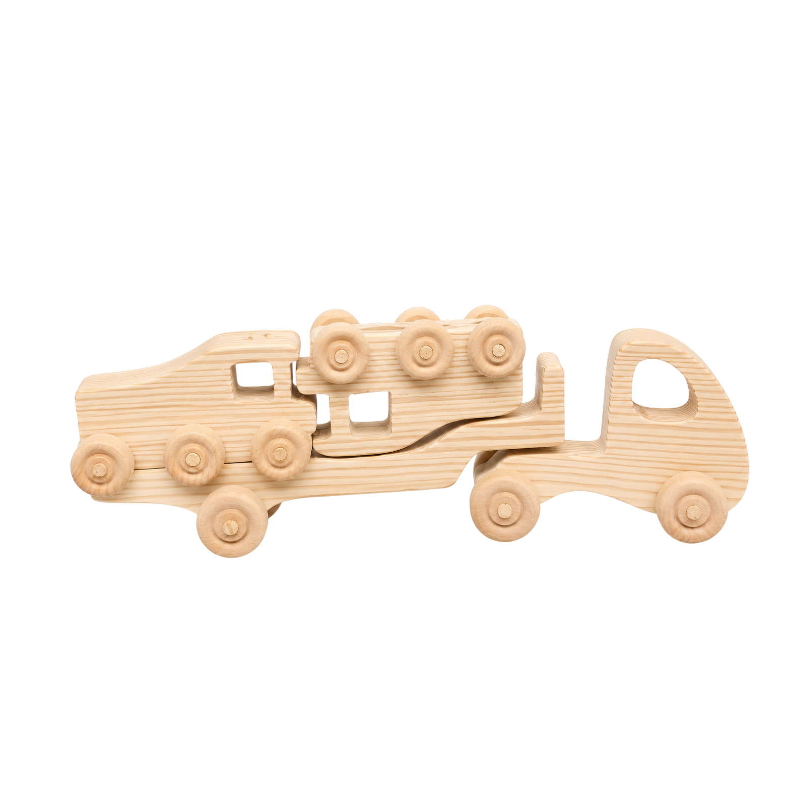 Multi-truck Set (4pieces) handcrafted wooden toy