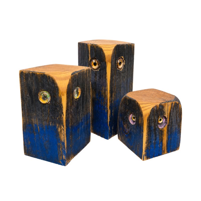 Owl Set (set of 3) handcrafted wooden toy