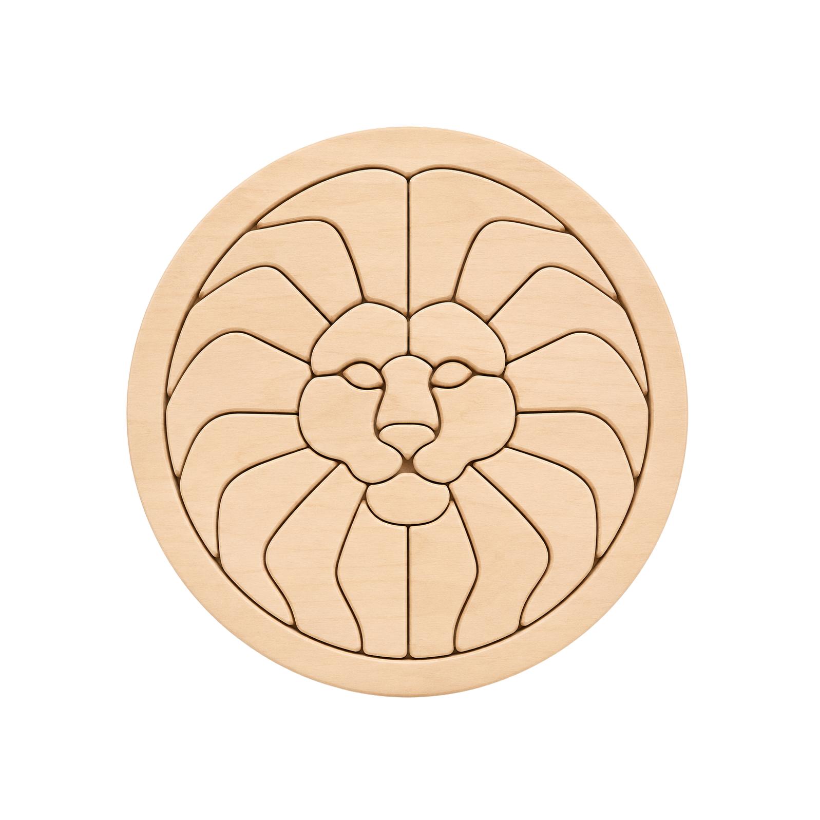 Puzzle, Lion (round) handcrafted wooden toy