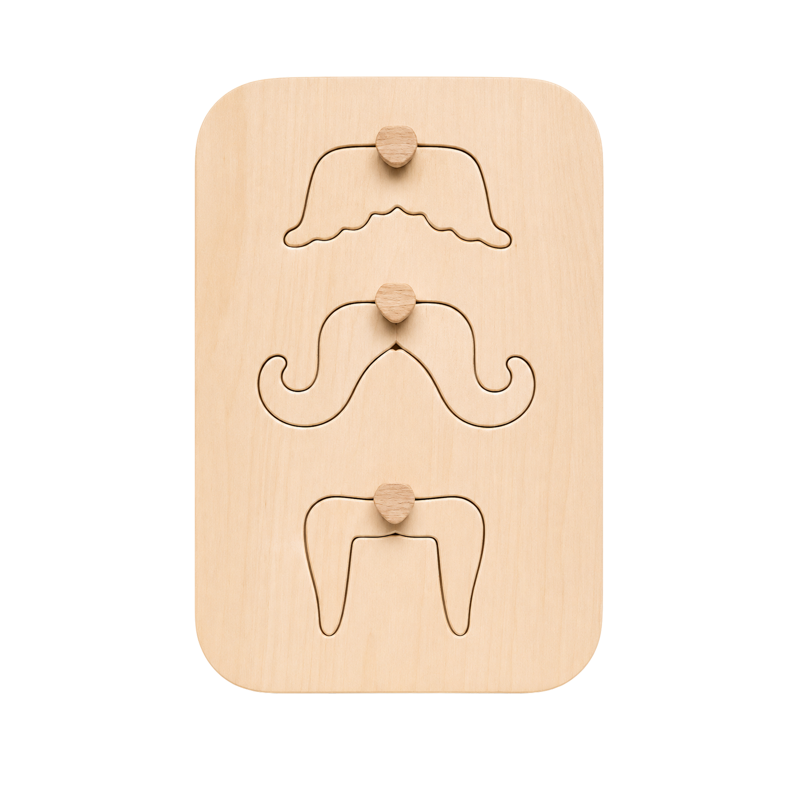 Puzzle, Mustache (large peg) handcrafted wooden toy