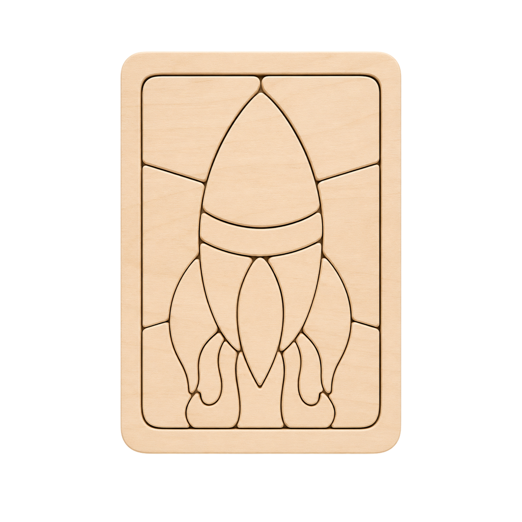 Puzzle, Rocket (small) handcrafted wooden toy
