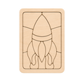 Puzzle, Rocket (small) handcrafted wooden toy