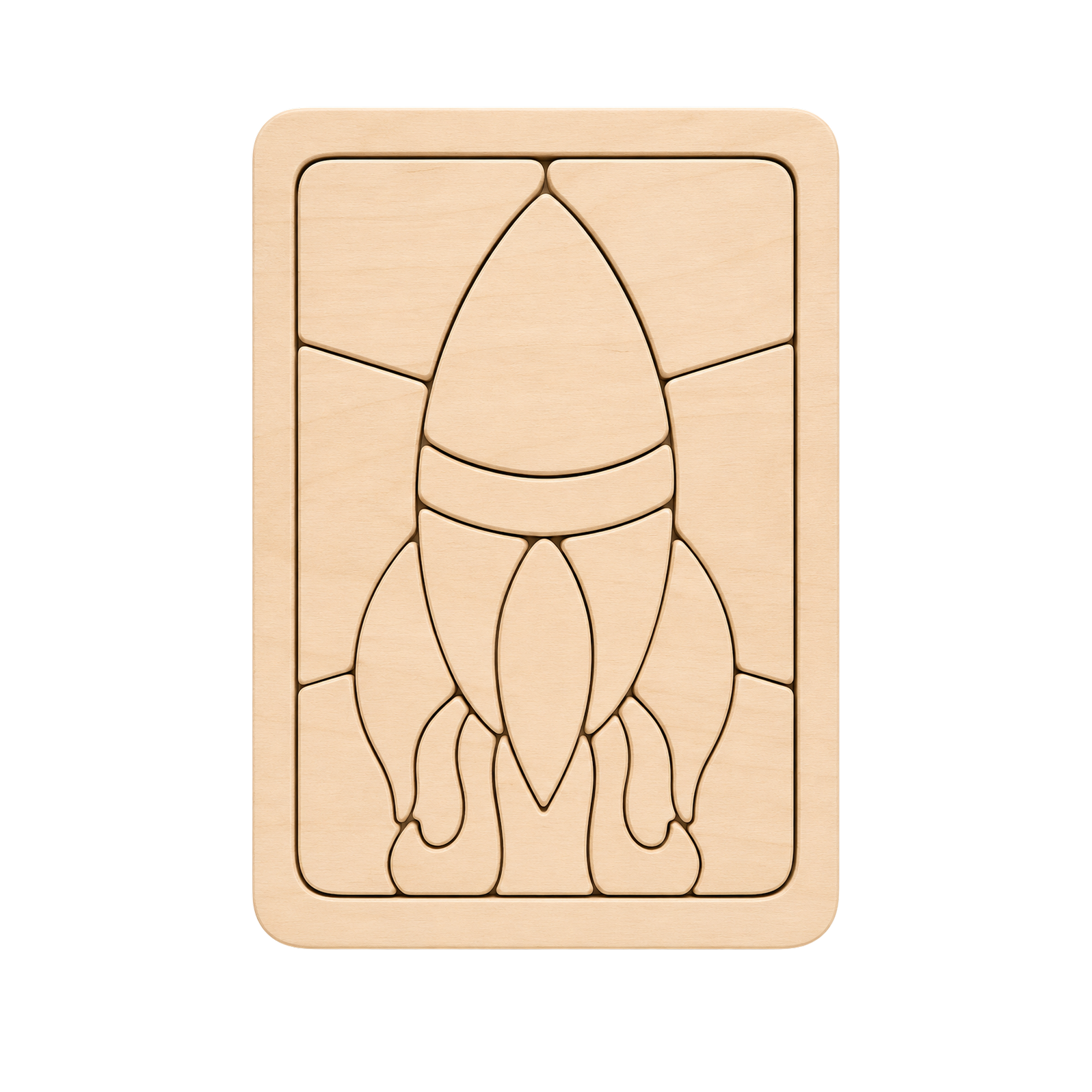 Puzzle, Rocket (small) handcrafted wooden toy