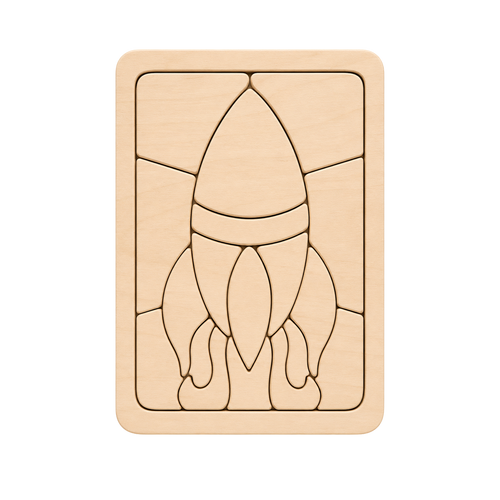 Puzzle, Rocket (small) handcrafted wooden toy