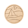 Puzzle, sailboat (round) handcrafted wooden toy