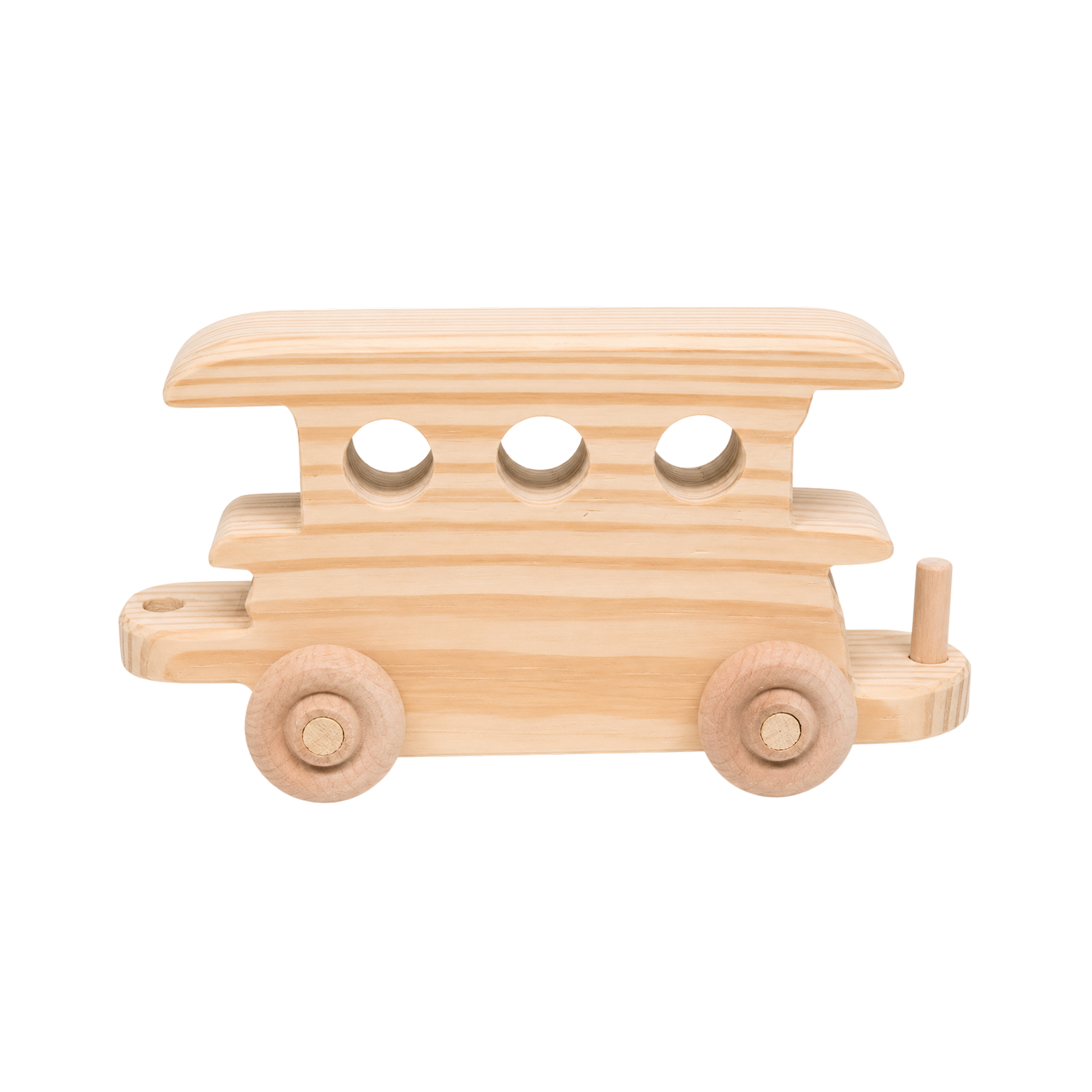 Passenger train car handcrafted wooden toy